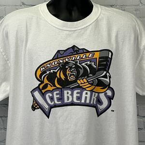 Vintage Y2Ks Knoxville Ice Bears T Shirt SPHL Ice Hockey White Mens XL X-Large